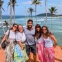 International travelers with their Chathu Lanka Tours driver-guide on Sri Lanka’s south coast